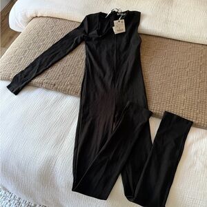 Zara Sleek Black Long Sleeve Jumpsuit